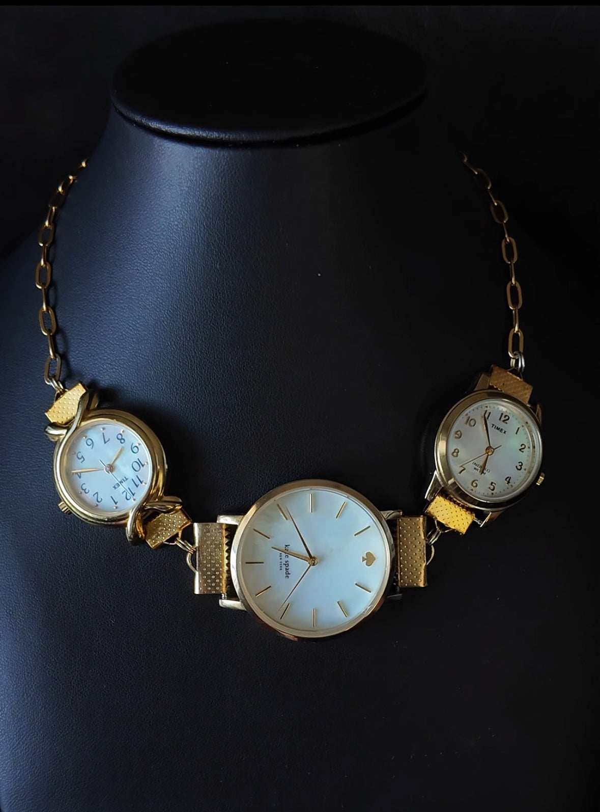 Gold Pearl Watch Necklace