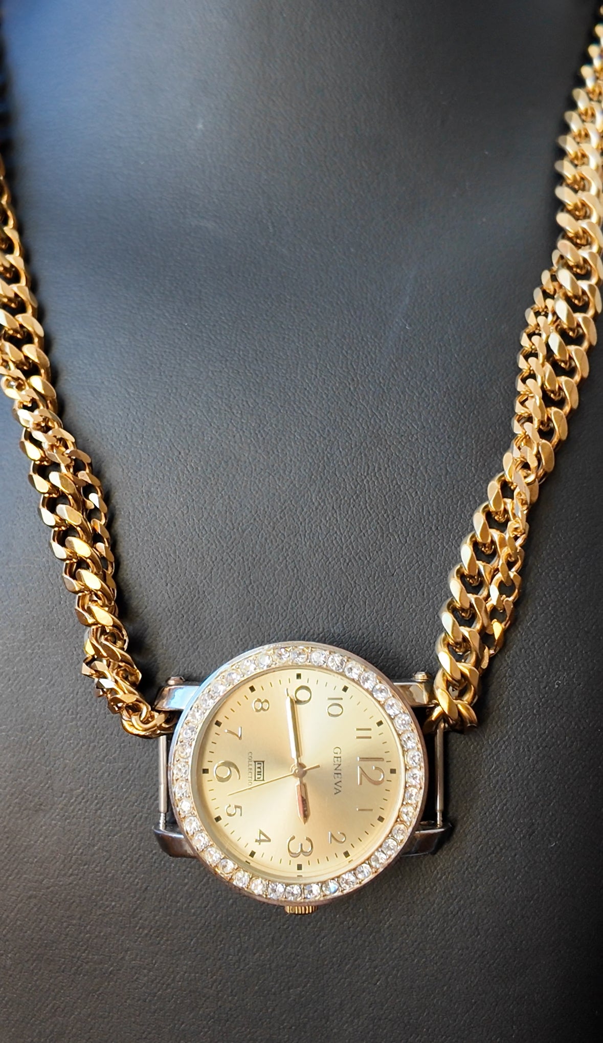 2 Chains Gold Watch Necklace