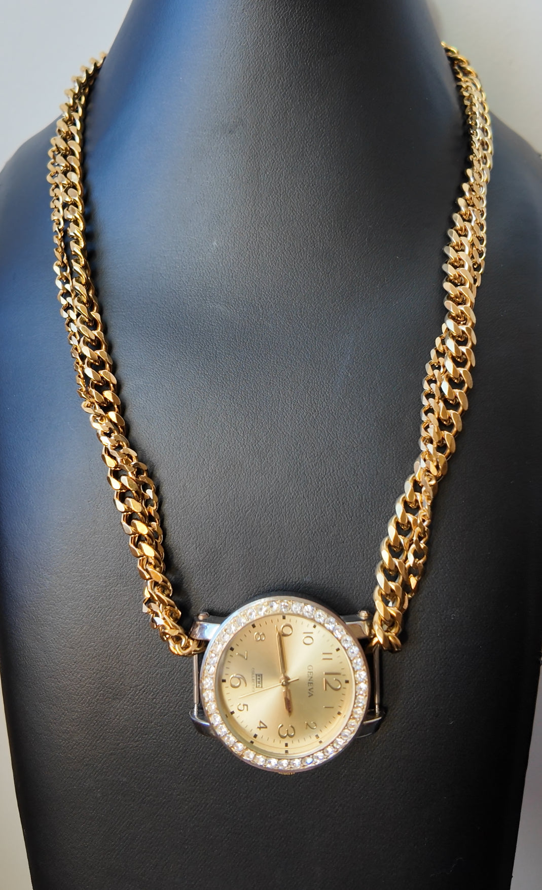 2 Chains Gold Watch Necklace