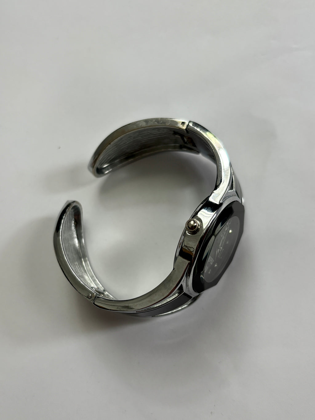 Black and Silver Bangle Watch