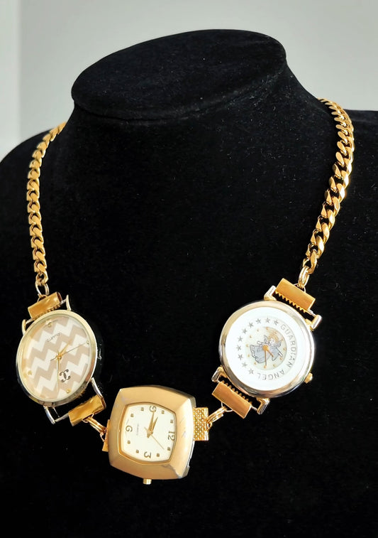 Golden Angel Watch Necklace