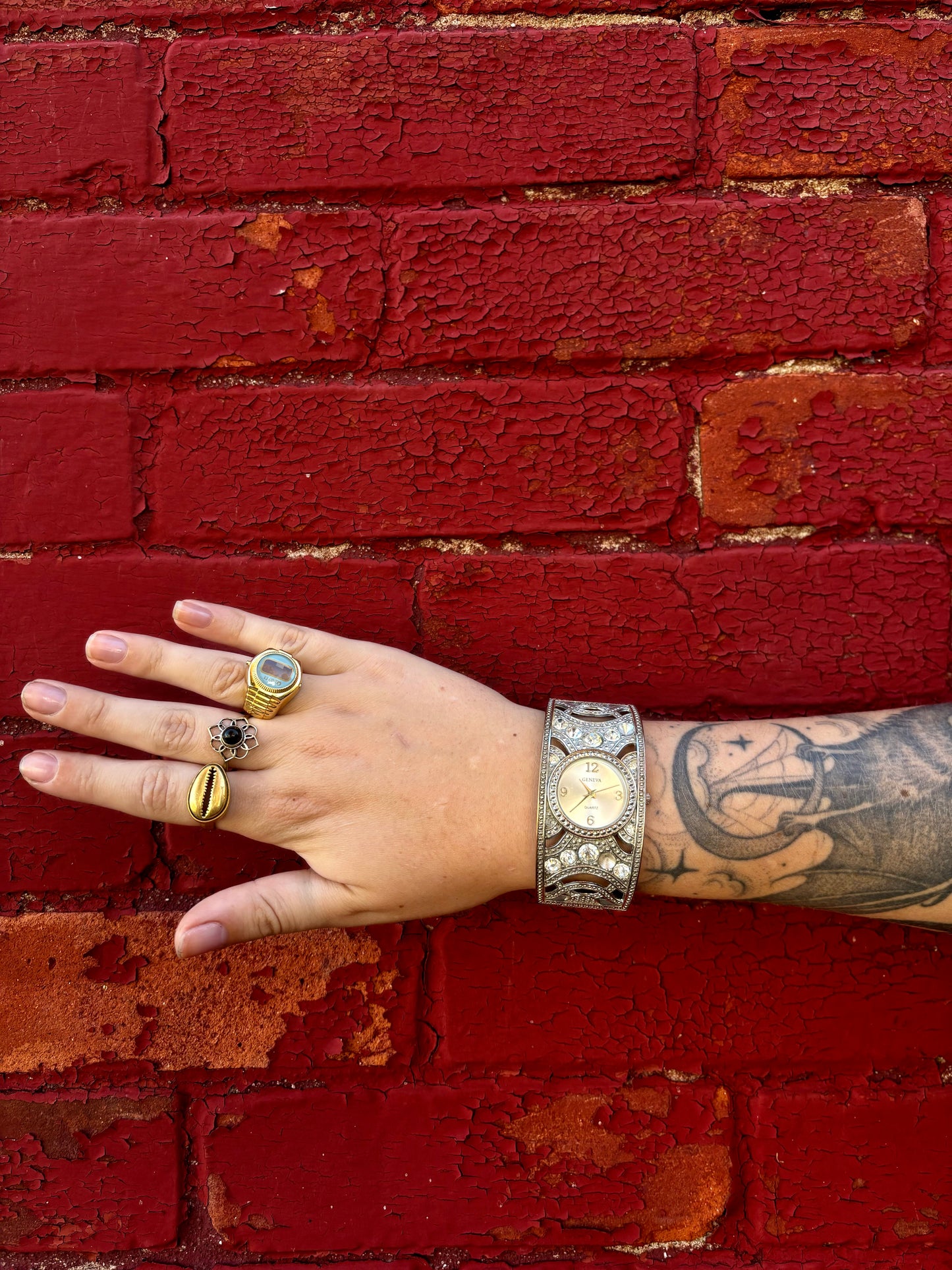 Chunky Silver Bangle Watch