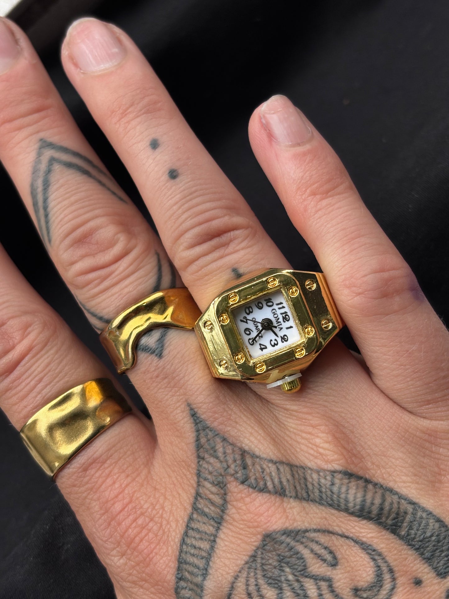 Gold Square Watch Ring
