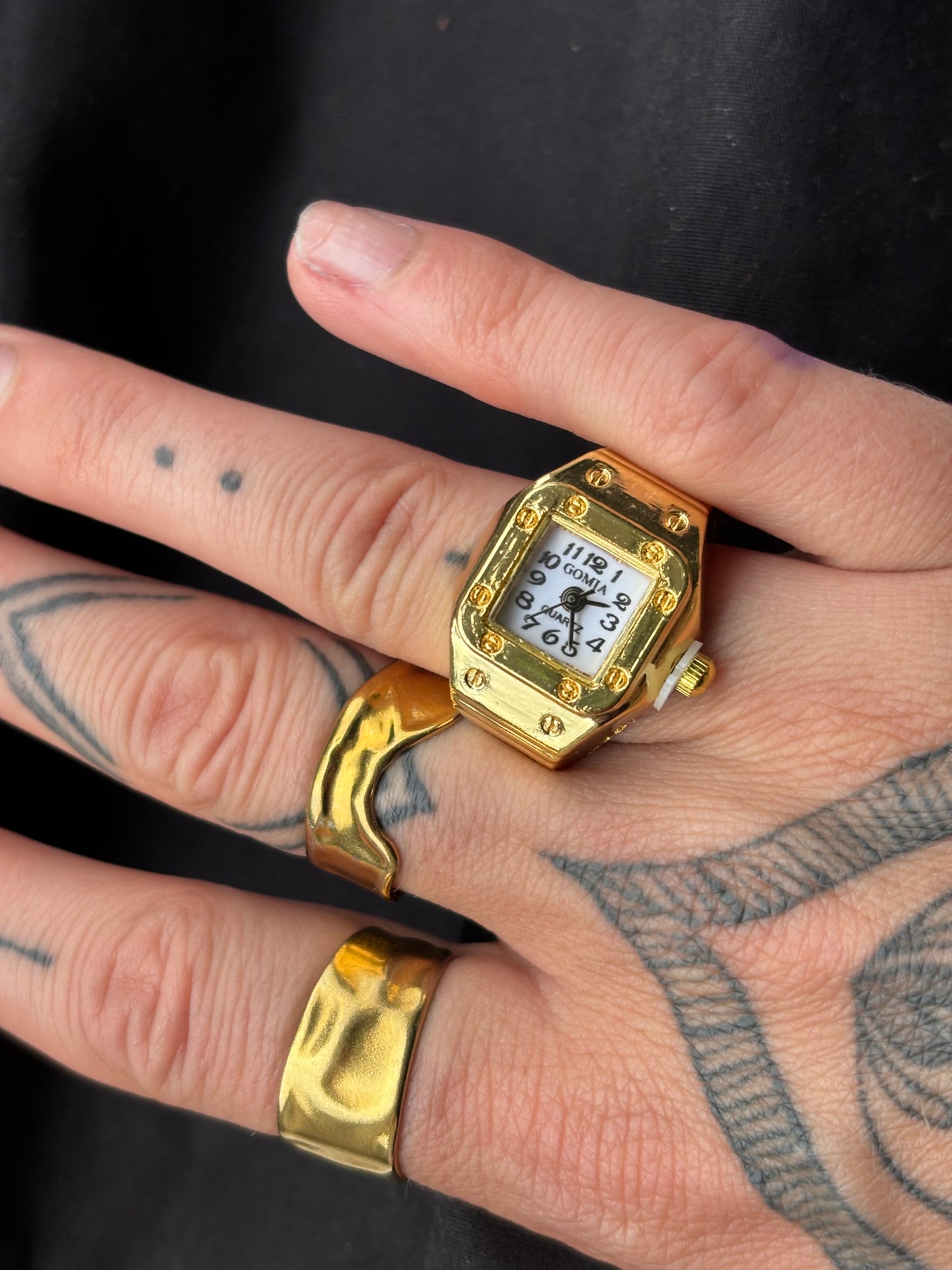 Gold Square Watch Ring