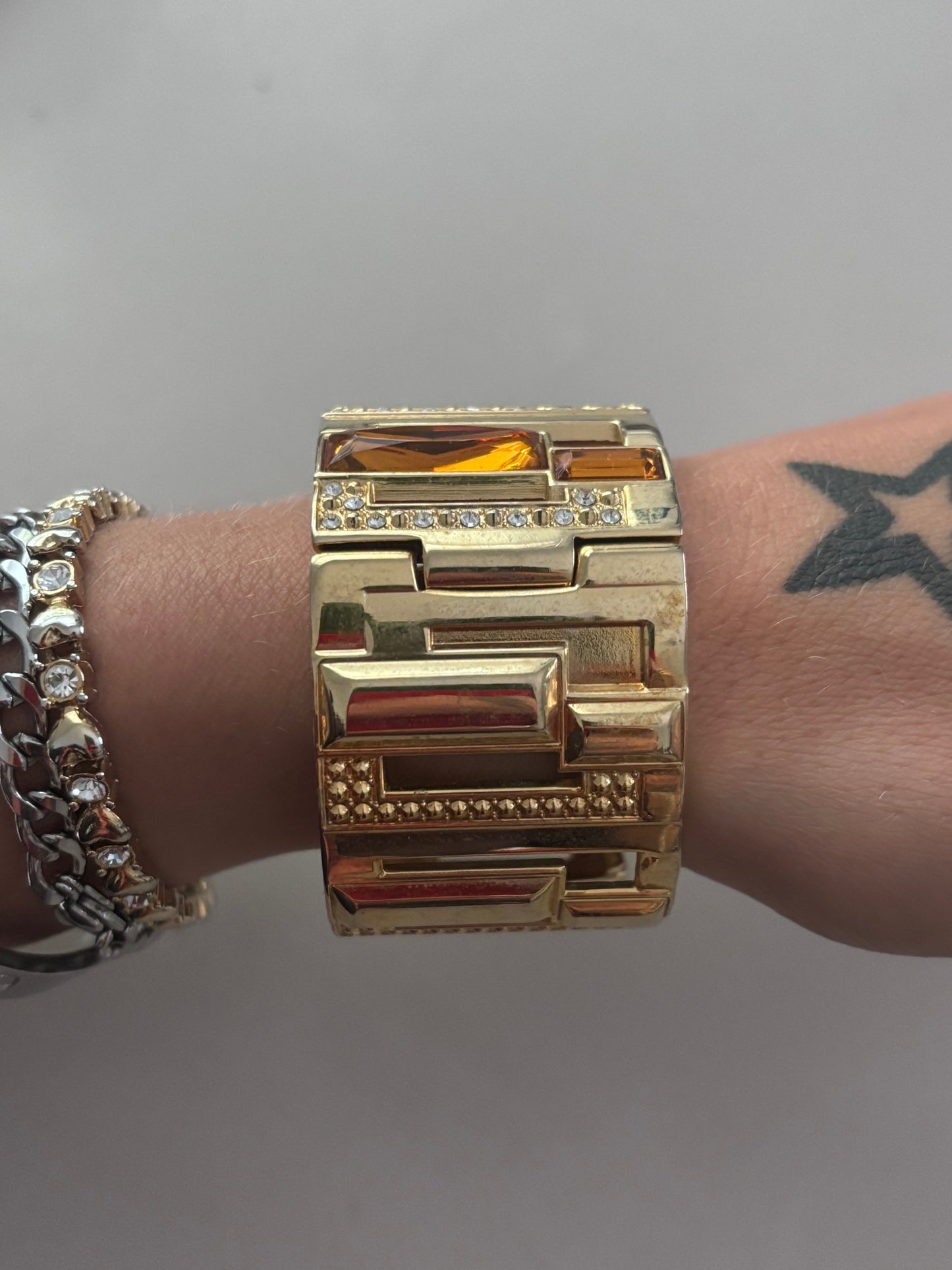Gold Chunky Bangle Watch