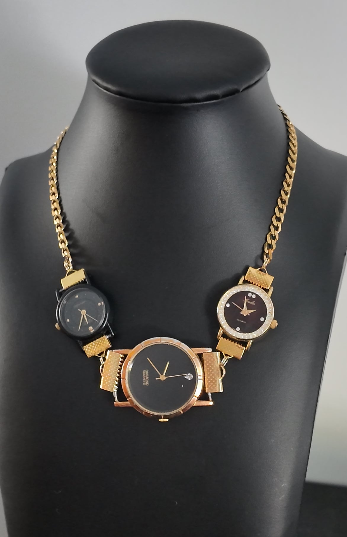 Black & Yellow Watch Necklace