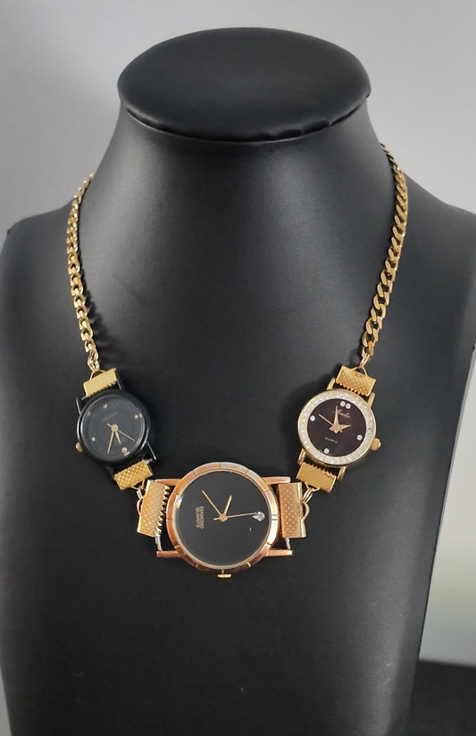 Black & Yellow Watch Necklace