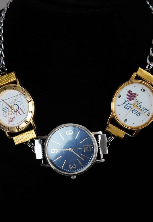 3 Faced Watch Necklace