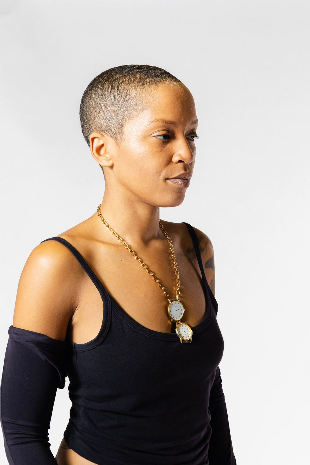 Gold Clock Pendant Necklace