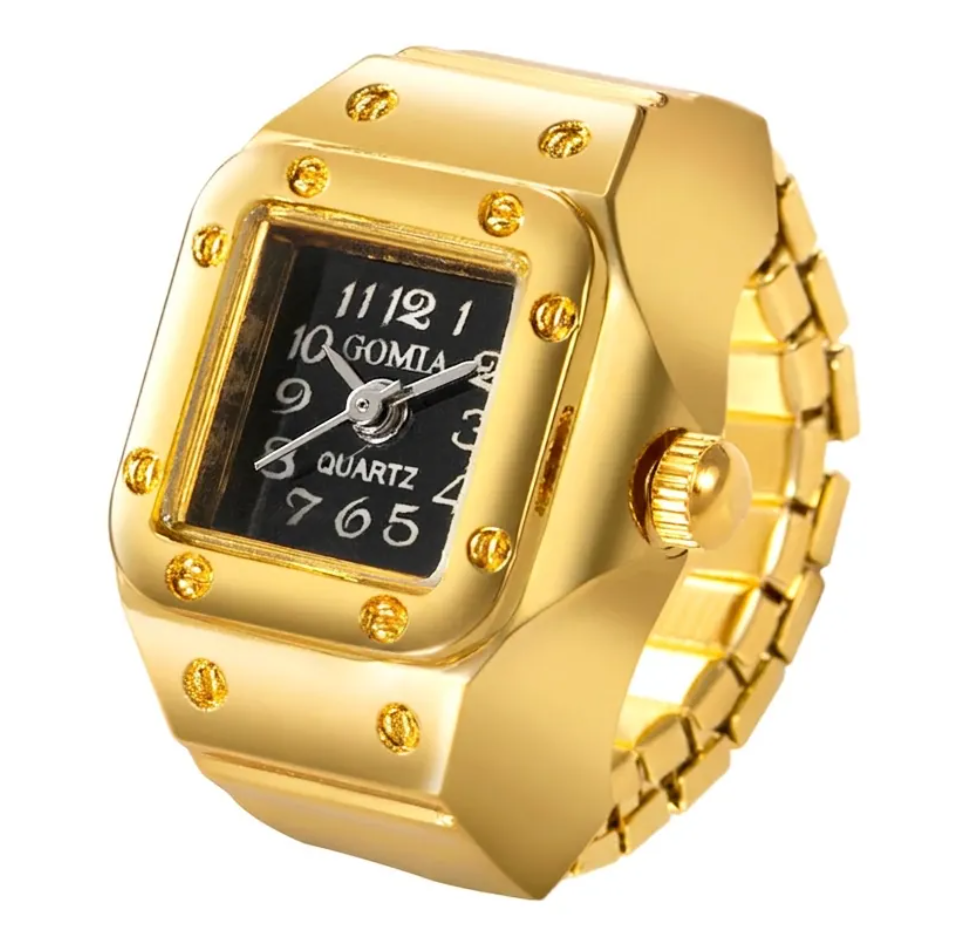 Gold Square Watch Ring