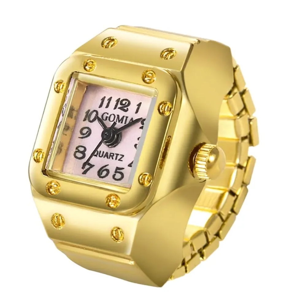 Gold Square Watch Ring