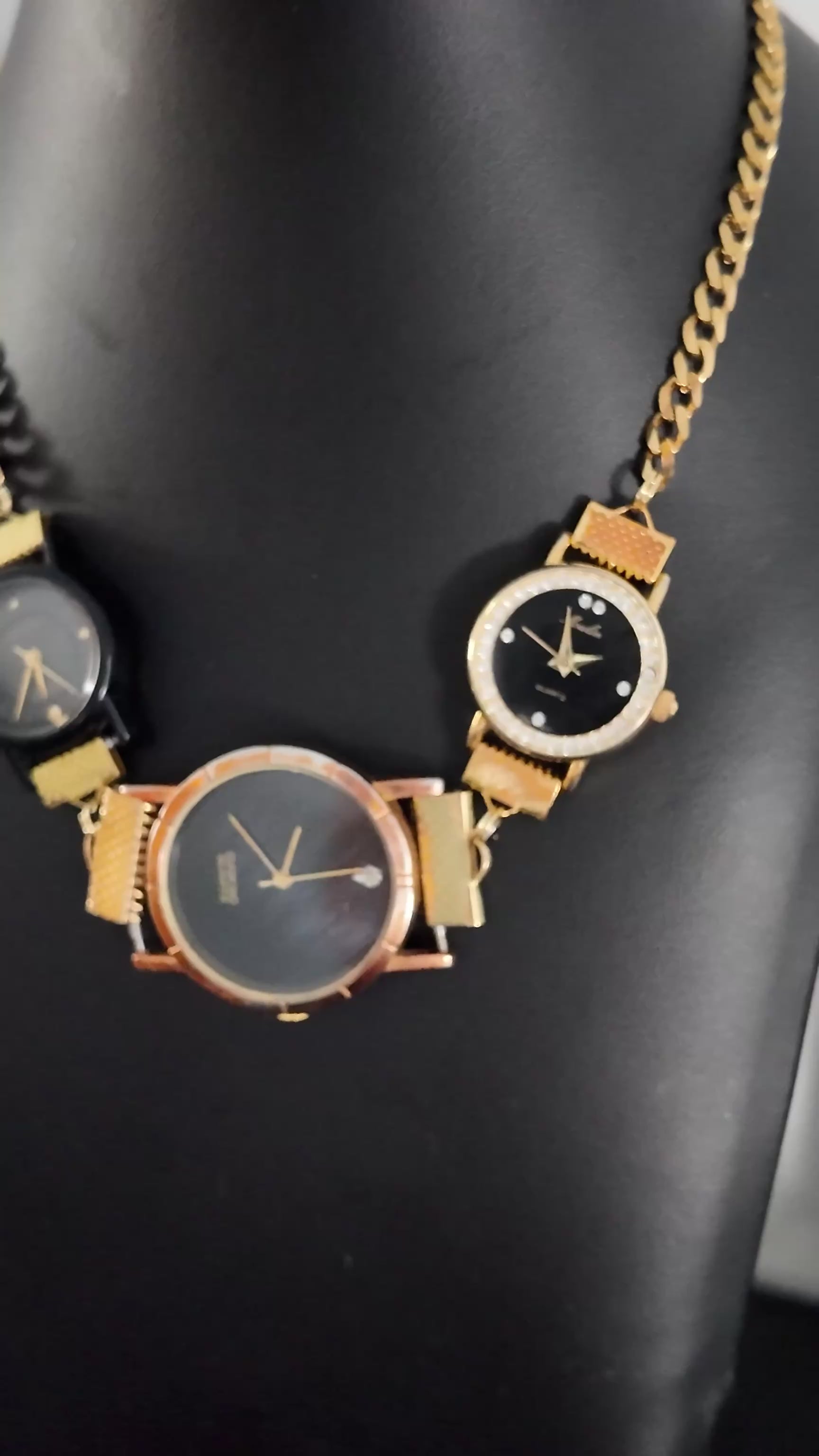 Black & Yellow Watch Necklace