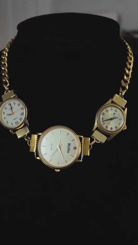 Gold Vintage Watch Necklace