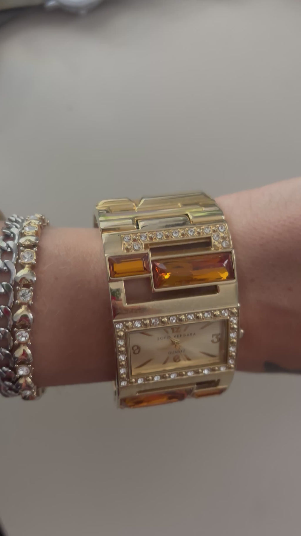 Gold Chunky Bangle Watch