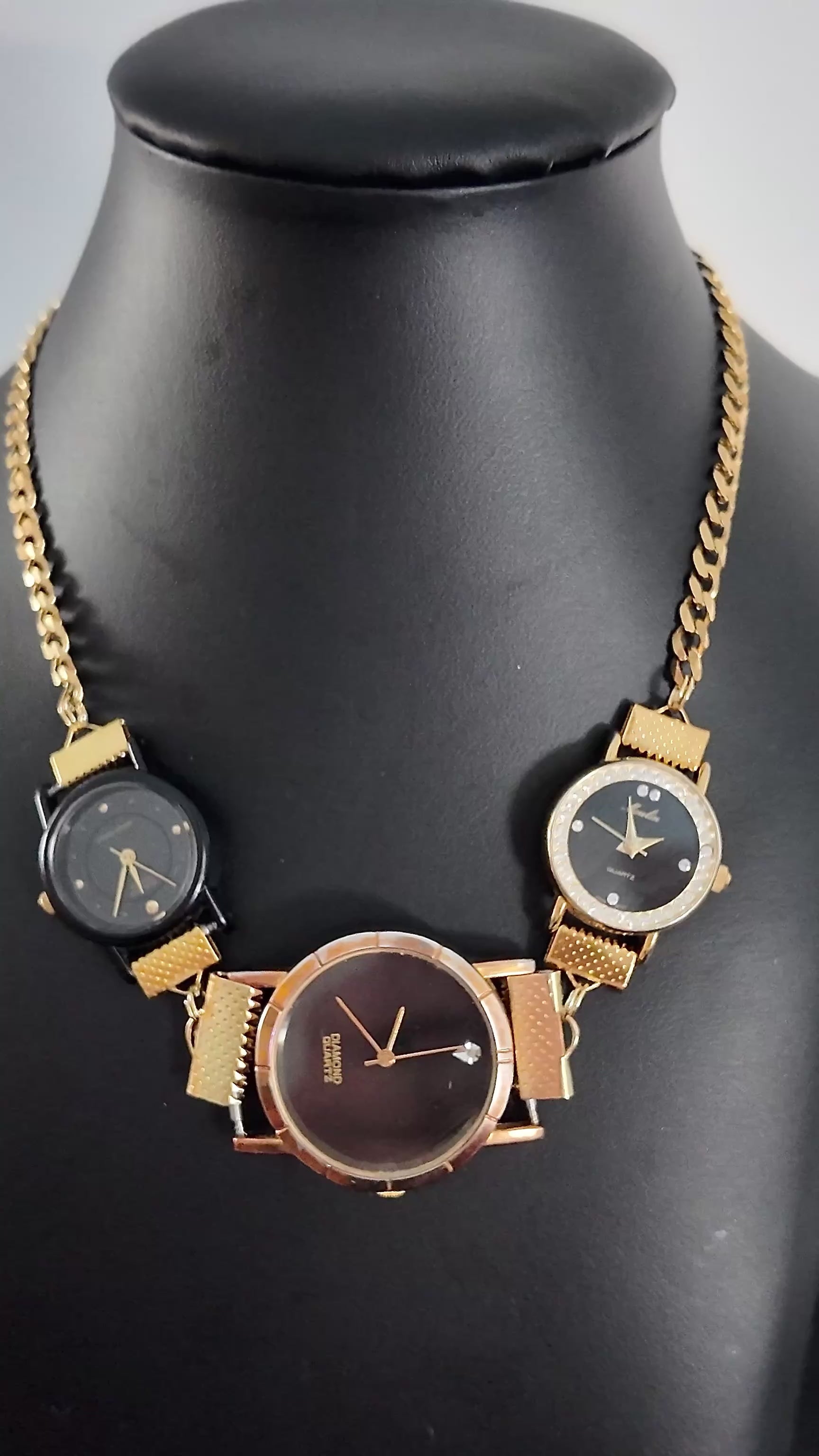Black & Yellow Watch Necklace